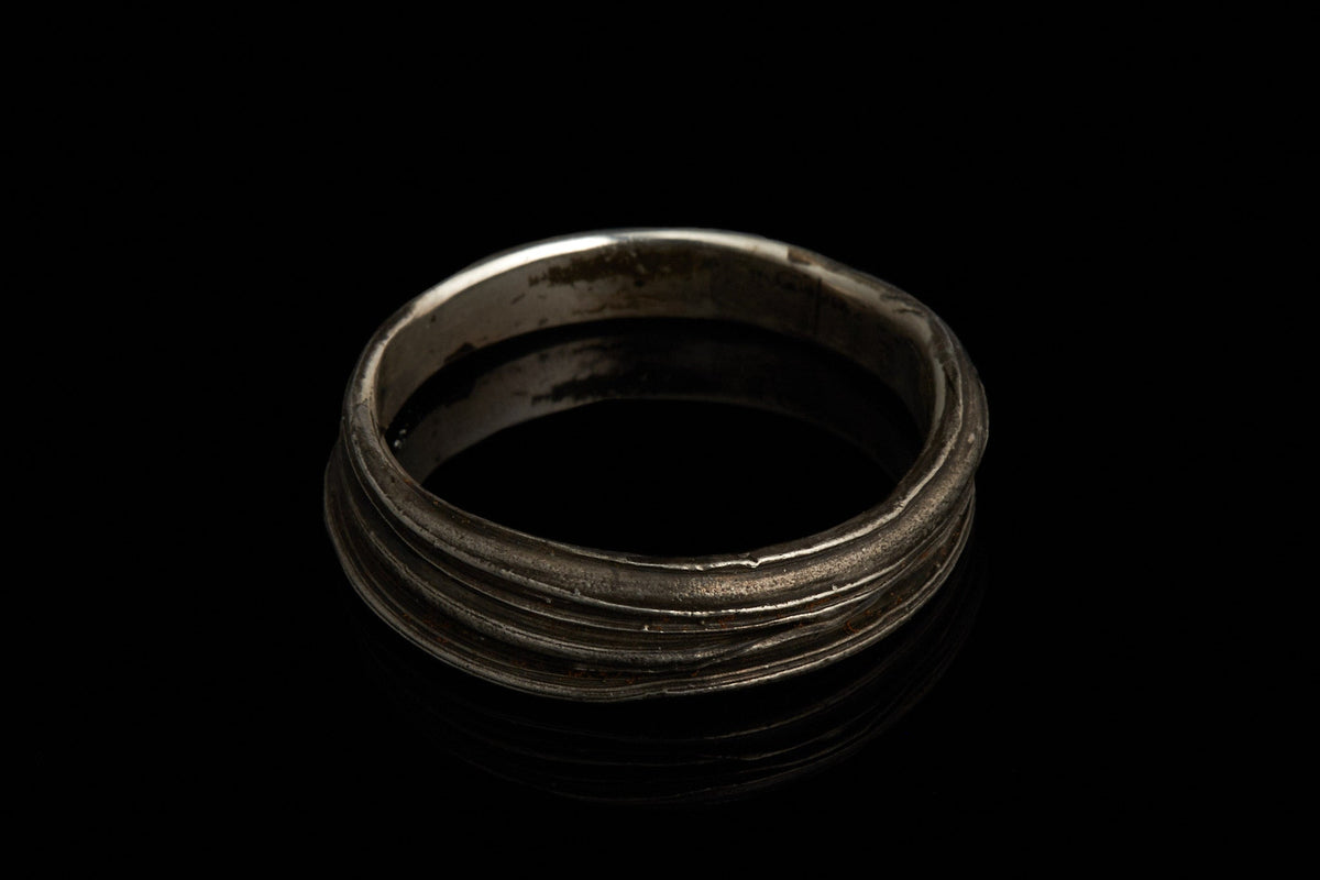 Kaugummi Ring Nr.2 Mitsuro Hikime Traditionel Japanische Technik 925 Silber geschwärzt